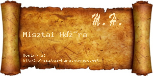 Misztai Héra névjegykártya